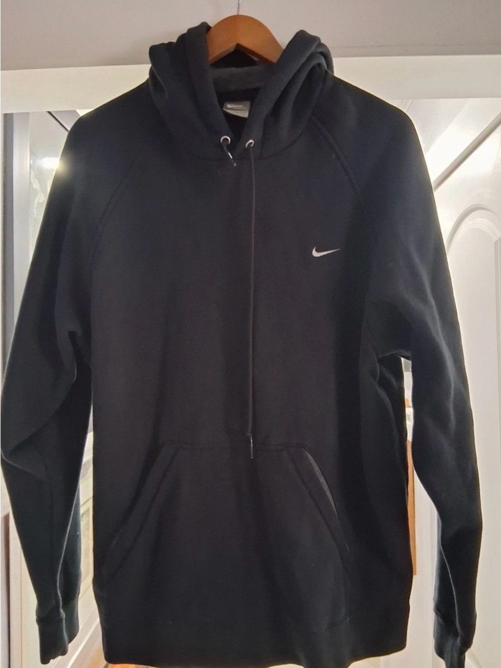 Nike Black Hooded Pullover with White Swoosh